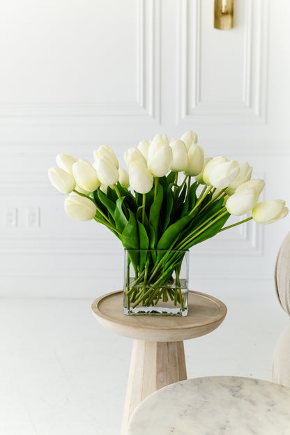The Élodie Real-Touch Tulips in Glass