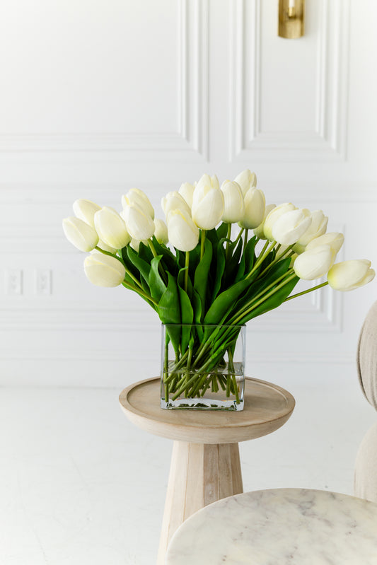 The Élodie Real-Touch Tulips in Glass