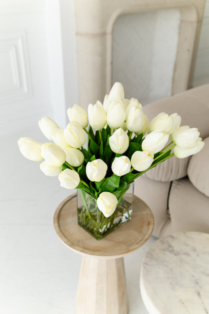 The Élodie Real-Touch Tulips in Glass