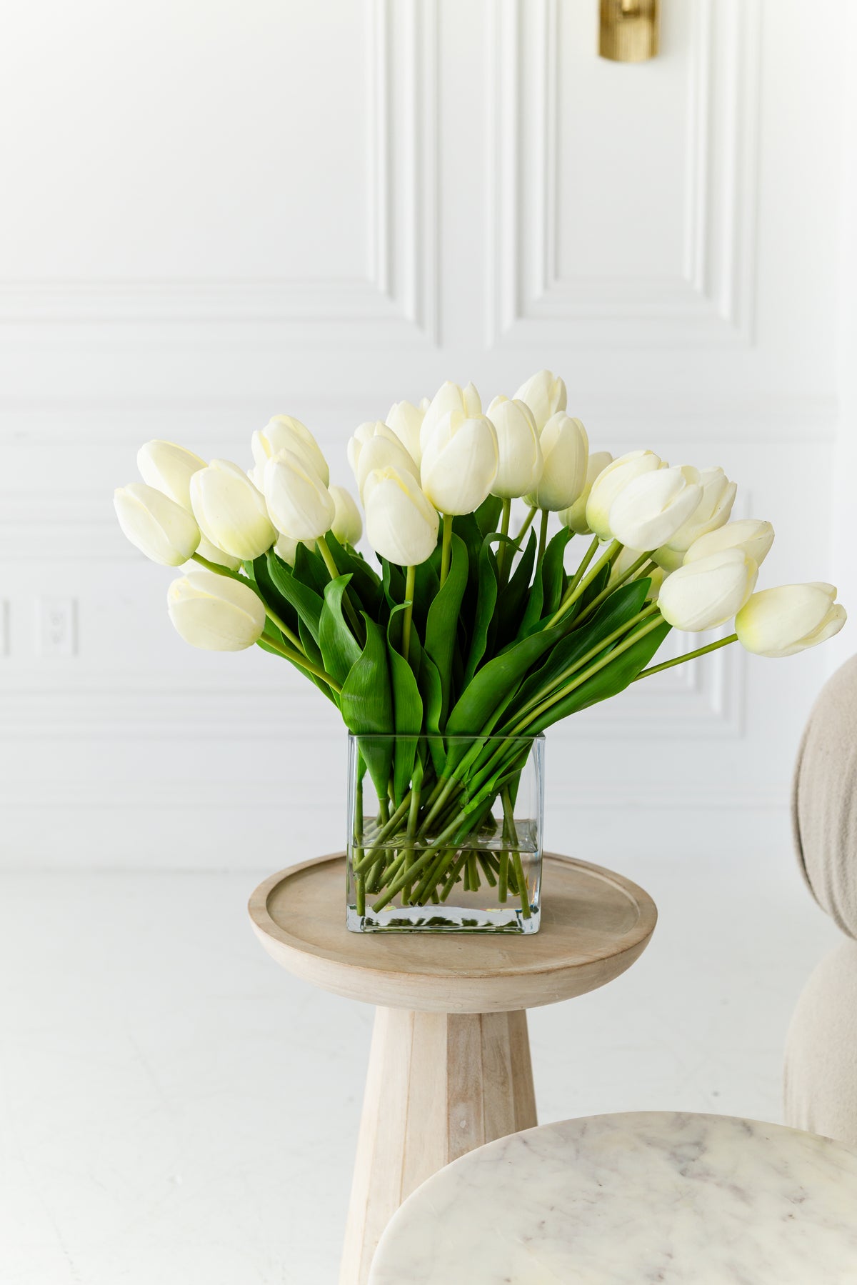 The Élodie Real-Touch Tulips in Glass