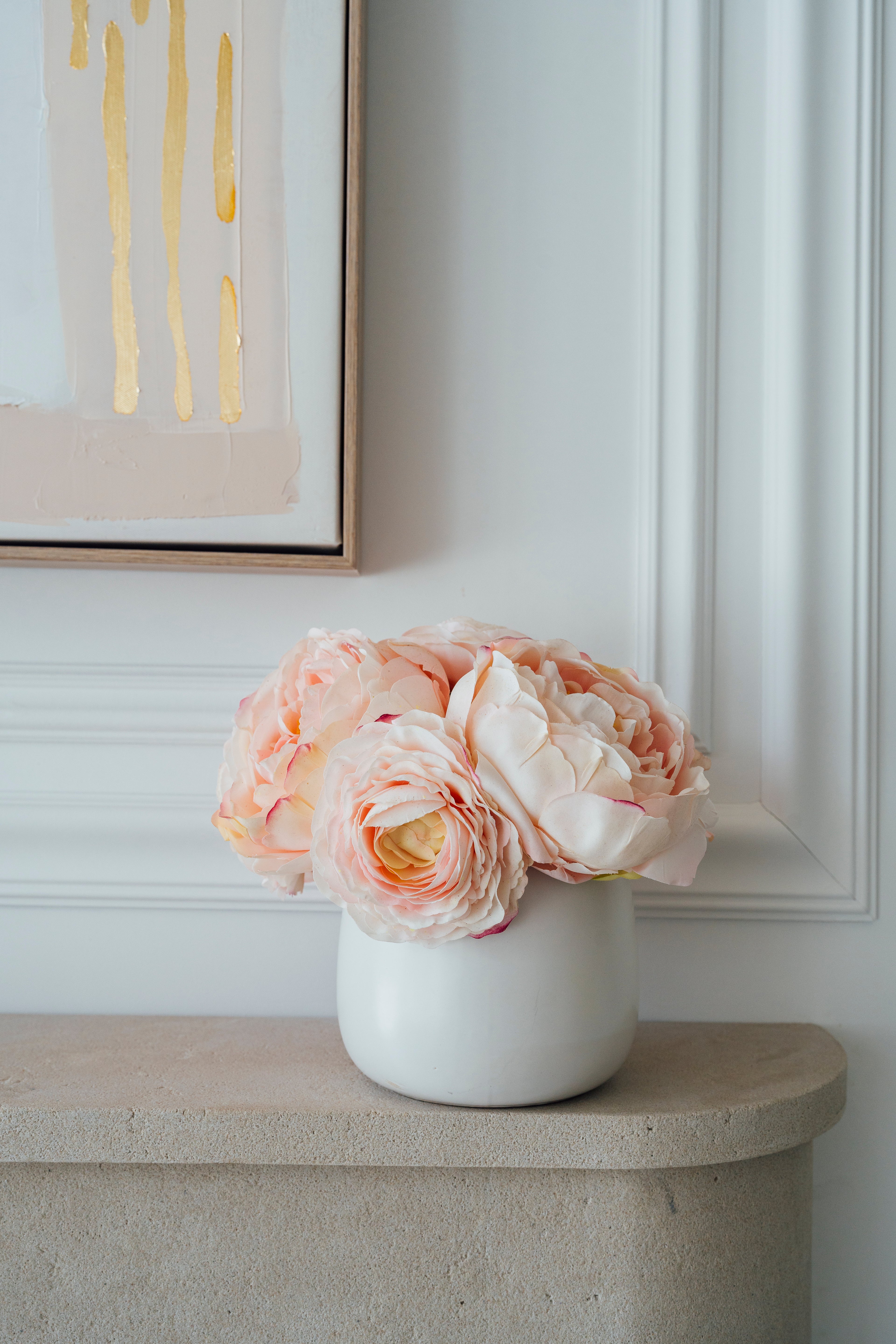 Soie Amour fake flower Pink Peonies Bouquet for elegant home décor