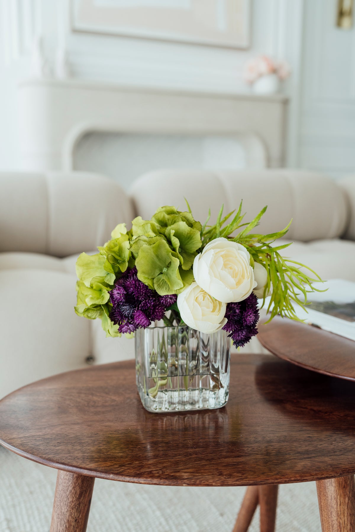 Soie Amour faux flower Sedum Mixed of Ranunculus and Hydrangea