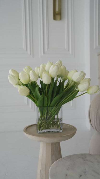 The Élodie Real-Touch Tulips in Glass